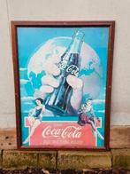 Vintage Coca Cola poster uit 1982, mooi ingelijst., Ophalen, Reclamebord, Gebruikt, .
