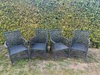 4 Tuinstoelen Zwart Kunststof, Tuin en Terras, Tuinstoelen, Ophalen, Gebruikt, Plastic