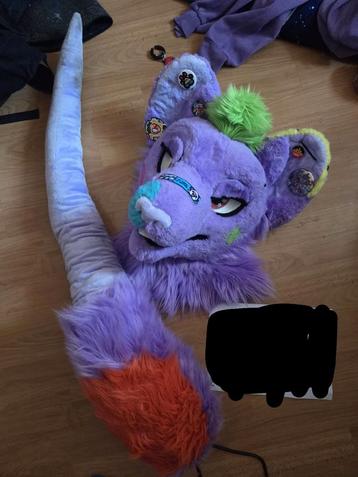 ZSMW!! Purple Rat Fursuit Head + Floordragger Tail beschikbaar voor biedingen