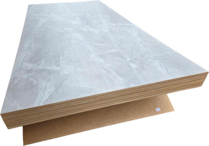 Okoume multiplex met formica - marmerlook - nr: P20, Doe-het-zelf en Verbouw, Platen en Panelen, Nieuw, Multiplex, Ophalen