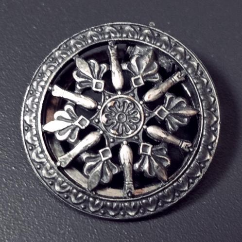 Filigree SASA Sjaal Broche Pin Badge Clip Vintage Verzilverd, Sieraden, Tassen en Uiterlijk, Broches, Zo goed als nieuw, Zilver