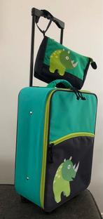 Lässig Kinderkoffer Dino met Toilettas, Sieraden, Tassen en Uiterlijk, Koffers, Overige materialen, Gebruikt, Minder dan 50 cm