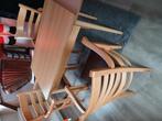 Eettafel plus stoelen, Huis en Inrichting, Tafels | Eettafels, Ophalen, Zo goed als nieuw, Rechthoekig, 50 tot 100 cm