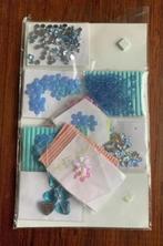 Blauwe pailletjes, glitter-decoratie kaarten; paar roze, Hobby en Vrije tijd, Kaarten | Zelf maken, Nieuw, Kerst, Ophalen of Verzenden