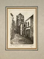 Originele handgemaakte ets van Jos Verhoeven., Antiek en Kunst, Kunst | Etsen en Gravures, Ophalen of Verzenden