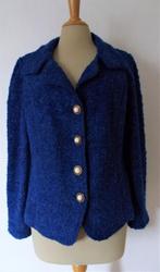 Kobalt/koningsblauw wol mix jasje/vest met mooie knopen! 40, Blauw, Maat 38/40 (M), Zo goed als nieuw, Verzenden