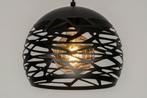 hanglamp zwart of raw staal bed ronde tafel hoekbank lamp, Ophalen of Verzenden, Nieuw, Metaal, 75 cm of meer
