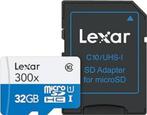 Lexar microSDHC High-Perf. incl. adapter UHS-I 300x 32GB, Audio, Tv en Foto, Fotografie | Geheugenkaarten, Nieuw, MicroSDHC, Ophalen of Verzenden