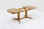 Vintage deense ovalen uitschuifbare eettafel tafel massief, Huis en Inrichting, Tafels | Eettafels, Ophalen, Gebruikt, 50 tot 100 cm