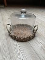 Glazen stolp met rieten onderstel, Ophalen of Verzenden