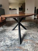 Eettafel ovaal noten soft touch lak 220/120 spinpoot, Ophalen, 100 tot 150 cm, 200 cm of meer, Zo goed als nieuw