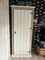 Steigerhouten Kledingkast/Commode + Wandplank, Ophalen, Grenenhout, Met hangruimte, 50 tot 100 cm