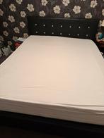 Zwart Bed 160 met stenen met latten bodem, Ophalen, Zwart, Tweepersoons, Zo goed als nieuw