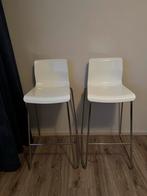 IKEA Hoge Barkruk - Wit Kunststof 2 stuks, Ophalen, Kunststof, Met voetsteun, Zo goed als nieuw