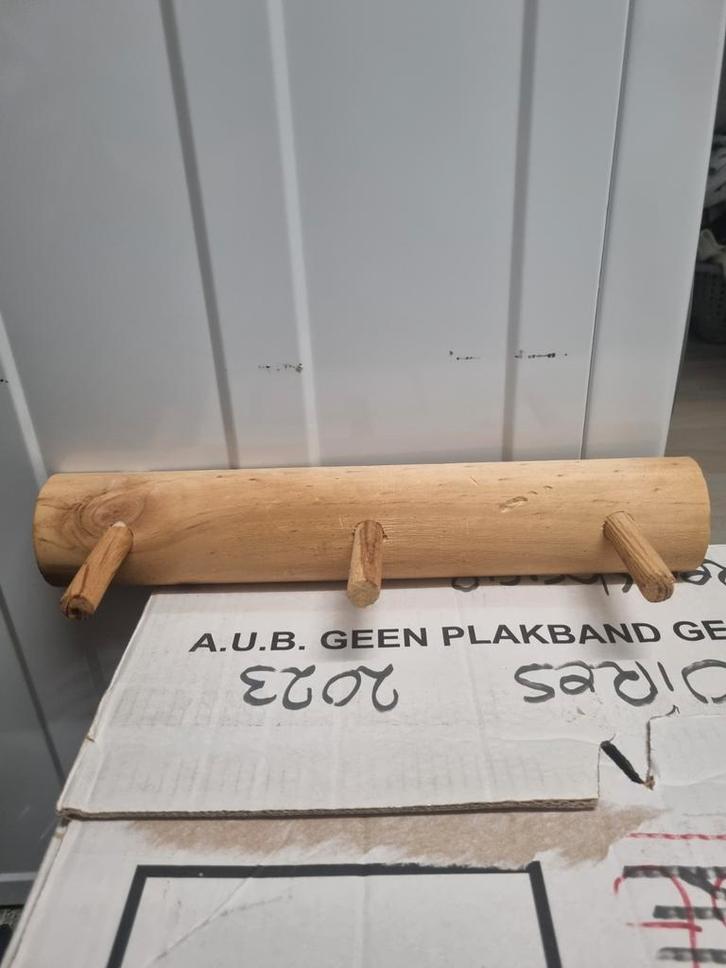 Houten Kapstok - Natuurlijke Look, Huis en Inrichting, Woonaccessoires | Kapstokken, Gebruikt, Wandkapstok, Minder dan 100 cm