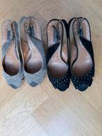 Progretto zwarte/grijze  hakken open teen open hiel maat 39, Kleding | Dames, Schoenen, Ophalen of Verzenden, Zwart