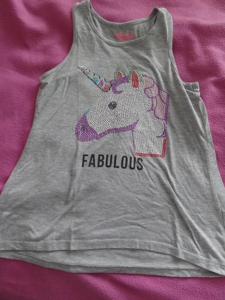 topje/shirt met eenhoorn (hotfix) mt 158, Kinderen en Baby's, Kinderkleding | Maat 158, Gebruikt, Meisje, Shirt of Longsleeve