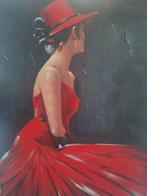 Schilderij op Canvas: Dame in Rood, Ophalen