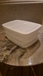 Tupperware vleeswarenbewaardozen - 3 stuks laag, Ophalen of Verzenden, Zo goed als nieuw, Wit, Bak of Kom