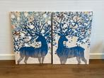 2 Schilderijen IKEA pjätteryd, herten, blauw, natuur 50x70, Huis en Inrichting, Woonaccessoires | Schilderijen, Tekeningen en Foto's