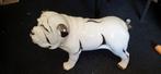 Porseleinen Bulldog Beeld met Swarovski, Ophalen, Zo goed als nieuw, Overige materialen, Dierenbeeld