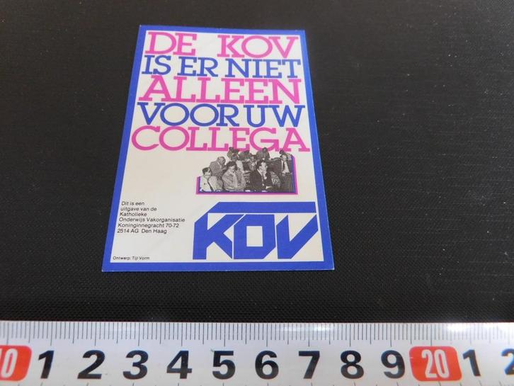 sticker De KOV is er niet alleen voor u collega, Verzamelen, Stickers, Zo goed als nieuw, Ophalen