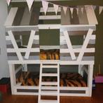 Prachtig zwaar boomhut bed, Ophalen, Zo goed als nieuw, Tweepersoons, Hout