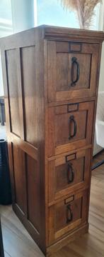 Eiken houten archiefkast notariskast jaren 30, Antiek en Kunst, Ophalen