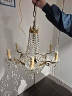 Zakkroonluchter christal verguld, Huis en Inrichting, Lampen | Kroonluchters, Ophalen, 2j, 2j.brabant@gmail.com
