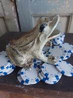 Antieke ijzeren kikker van kikkerspel + 50 werp jetons, Antiek en Kunst, Ophalen of Verzenden