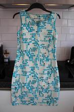 Fris zomerse jurk met geometrische print, blauw/wit, mt 36, Blauw, Senso, Ophalen of Verzenden, Zo goed als nieuw