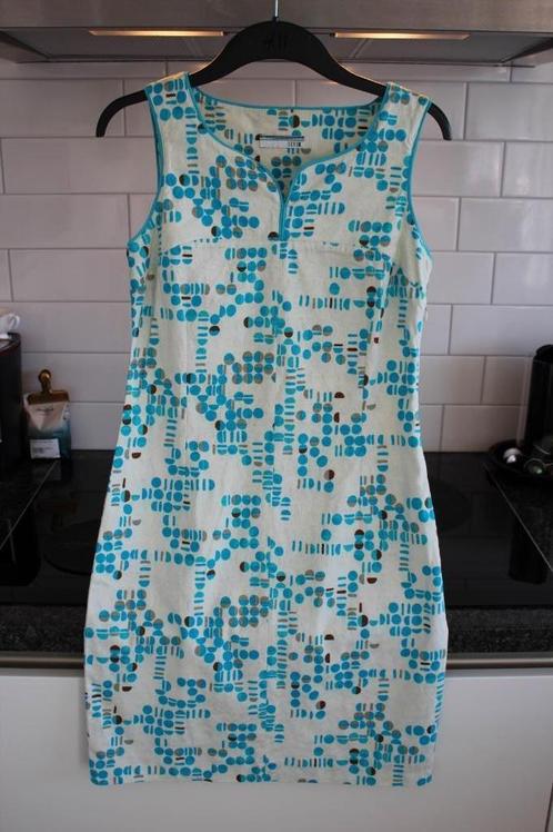 Fris zomerse jurk met geometrische print, blauw/wit, mt 36, Kleding | Dames, Jurken, Zo goed als nieuw, Maat 36 (S), Blauw, Boven de knie