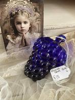 Brocante glazen blauwe druif, Ophalen of Verzenden