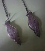 Zilveren breidoppen aan ketting, Ophalen of Verzenden, Zilver, Ketting