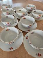 Kahla kop en schotel set wit goud bloemen, Ophalen, Porselein, Overige stijlen, Kop(pen) en/of Schotel(s)