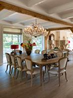 Prachtige eiken eettafel plus 6 stoelen, Ophalen, 200 cm of meer, 50 tot 100 cm, Zo goed als nieuw