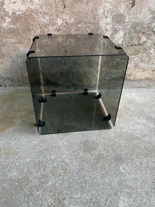 Cieba Italy rook-glazen hifi tafeltje / kast , jaren 80, Verzamelen, Retro, Huis en Inrichting, Ophalen