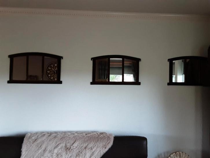 Stalraam spiegels met glas, Huis en Inrichting, Woonaccessoires | Spiegels, Gebruikt, 50 tot 75 cm, Minder dan 100 cm, Rechthoekig