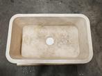 Beige Travertin Natuursteen Spoelbak 26x46x76 cm € 495,-, Ophalen, Nieuw, Steen, Wastafel