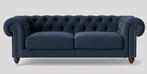 Chesterfield style sofa in navy blue, Huis en Inrichting, Banken | Bankstellen, Ophalen, Gebruikt, Driepersoons, 75 tot 100 cm