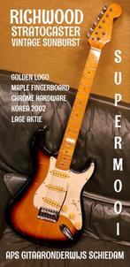 RICHWOOD GOLDEN LOGO STRATOCASTER VINTAGE SUNBRST KOREA 2002, Ophalen of Verzenden, Zo goed als nieuw, Solid body, Overige merken
