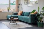 Hoekbank Groen Velours, Huis en Inrichting, Banken | Complete zithoeken, Ophalen, Zo goed als nieuw, Stof