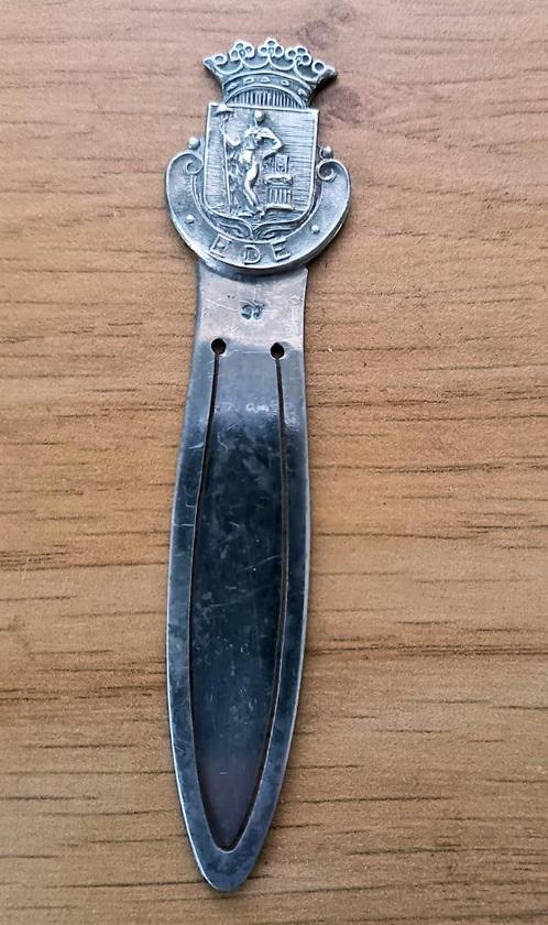 Verzilverde Bladwijzer gemeente Ede, Antiek en Kunst, Antiek | Goud en Zilver, Ophalen of Verzenden