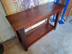 Koloniaal teakhouten sidetable, wandconsole, haltafel, Ophalen, Zo goed als nieuw, 25 tot 50 cm, Rechthoekig