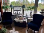Ikea Velvet blauw fauteuil 2x, Huis en Inrichting, Fauteuils, Ophalen, Hout, 75 tot 100 cm, Zo goed als nieuw