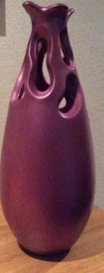 Fuchsia roze paard grote hoge vaas zgan breekbaar, Ophalen of Verzenden, Zo goed als nieuw, Glas, Minder dan 50 cm