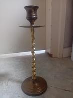 Oude koperen gedraaide kandelaar / made in India, Gebruikt, Brons of Koper, Ophalen of Verzenden, Kandelaar