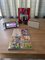 Nintendo switch OLED + 4 spellen, Met games, Zo goed als nieuw, Met 1 controller, Switch OLED