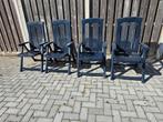 4 x jardin blauw verstelbare tuinstoel € 30 euro, Tuin en Terras, Ophalen, Gebruikt, Kunststof