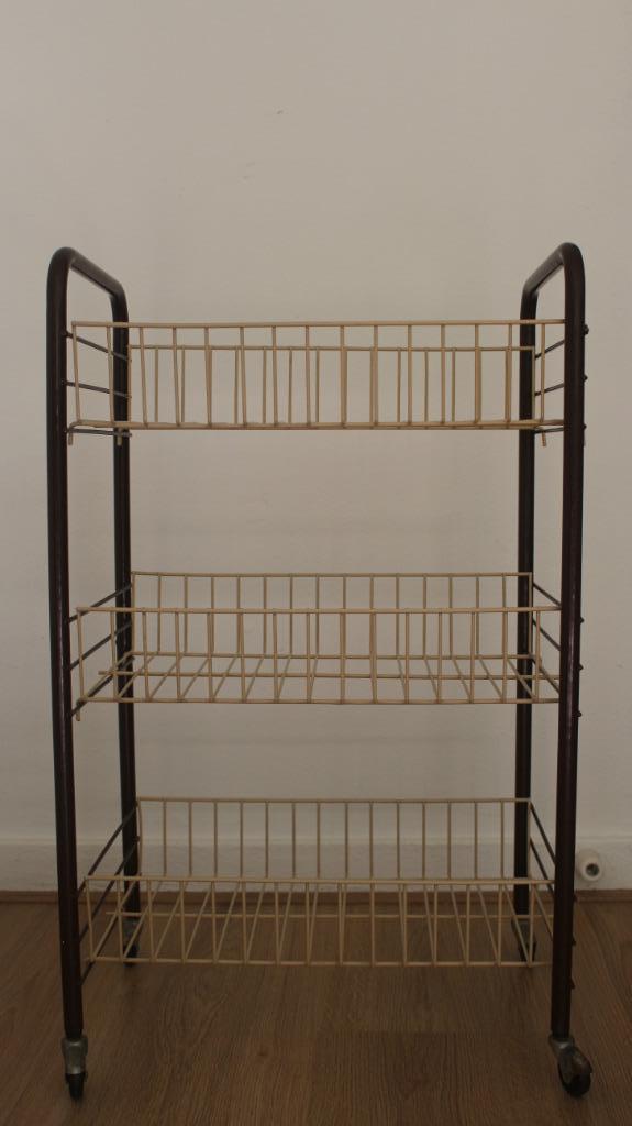 Vintage Bruine Trolley Roltafel 2 stuks, Huis en Inrichting, Kasten | Overige, Gebruikt, Ophalen